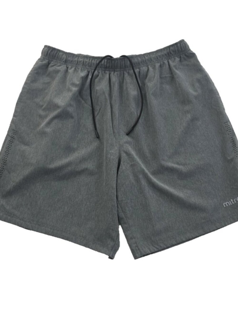 Mitre Tech Running Shorts Men XL Gray Elastic Waist Drawstring Vented 9" Inseam